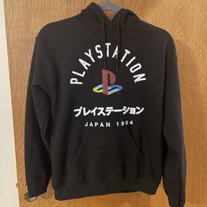 Sony Playstation Japan 1994 Hoodie Mens Size Small Black Pullover Sweatshirt EUC
